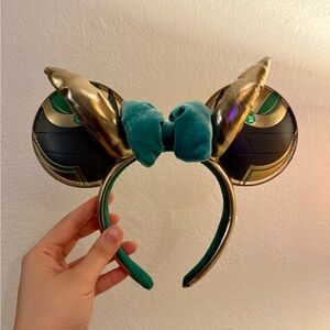 Disney Marvel Loki Minnie Ears Gold and Green Headband